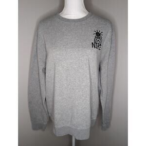 Nike Rainbow Smiley Sun Graphic Crewneck Gray Y2K Style